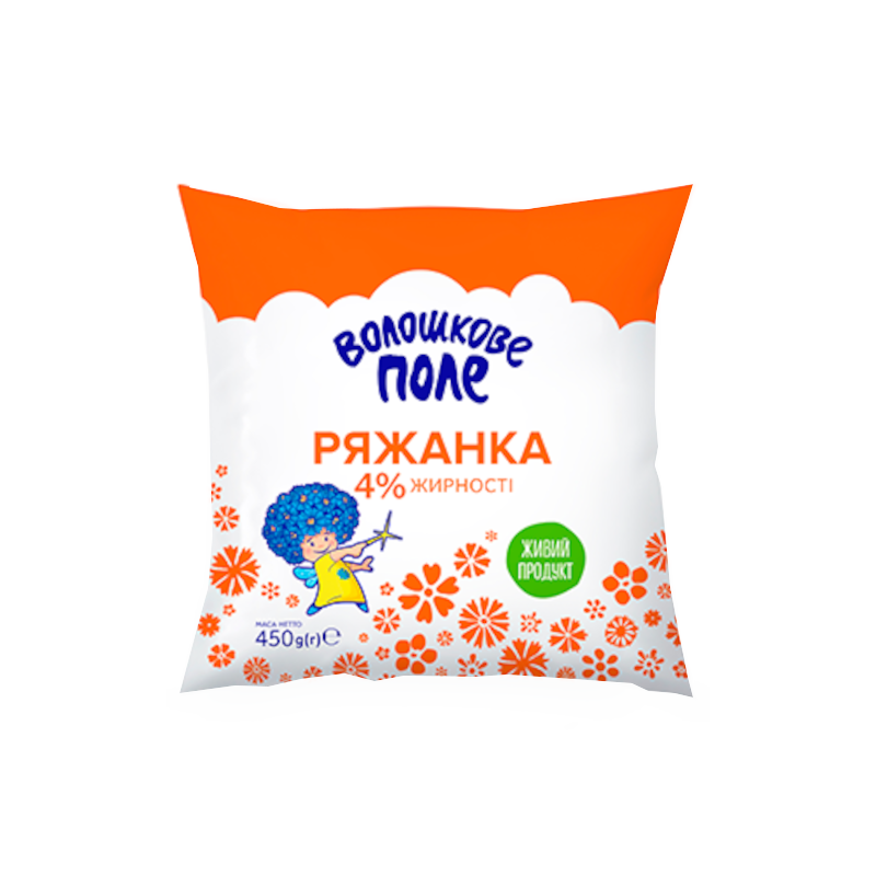 Ряжанка ВОЛОШКОВЕ ПОЛЕ 4%, 450 г